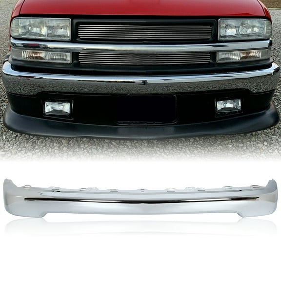 Kojem AM-026S-C, Automotive Front Bumper with Heavy-Duty fits Chevrolet S10 Blazer 1998-2005 Silver
