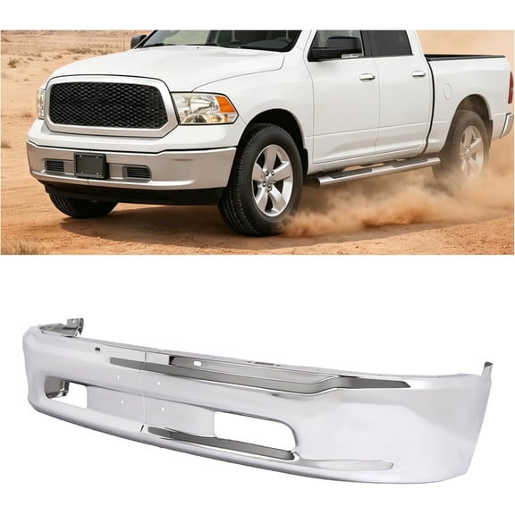 Kojem Front Bumper Face Bar Compatible with 2019-2024 Ram 1500 Classic 2013-2018 Ram 1500 For Models With Two Piece Bumper Type