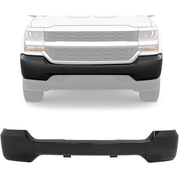 Kojem Front Bumper Face Bar for 2016-2019 Chevy Chevrolet Silverado 1500 LD Replacement for GM1002869 84029793 23243115 Split Bumper Steel Powder Coated Black 3 PCS