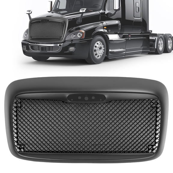 Kojem Front Bumper Grille for 2000-2016 Freightliner Columbia Bumper Grill Steel Plastic Chrome Black
