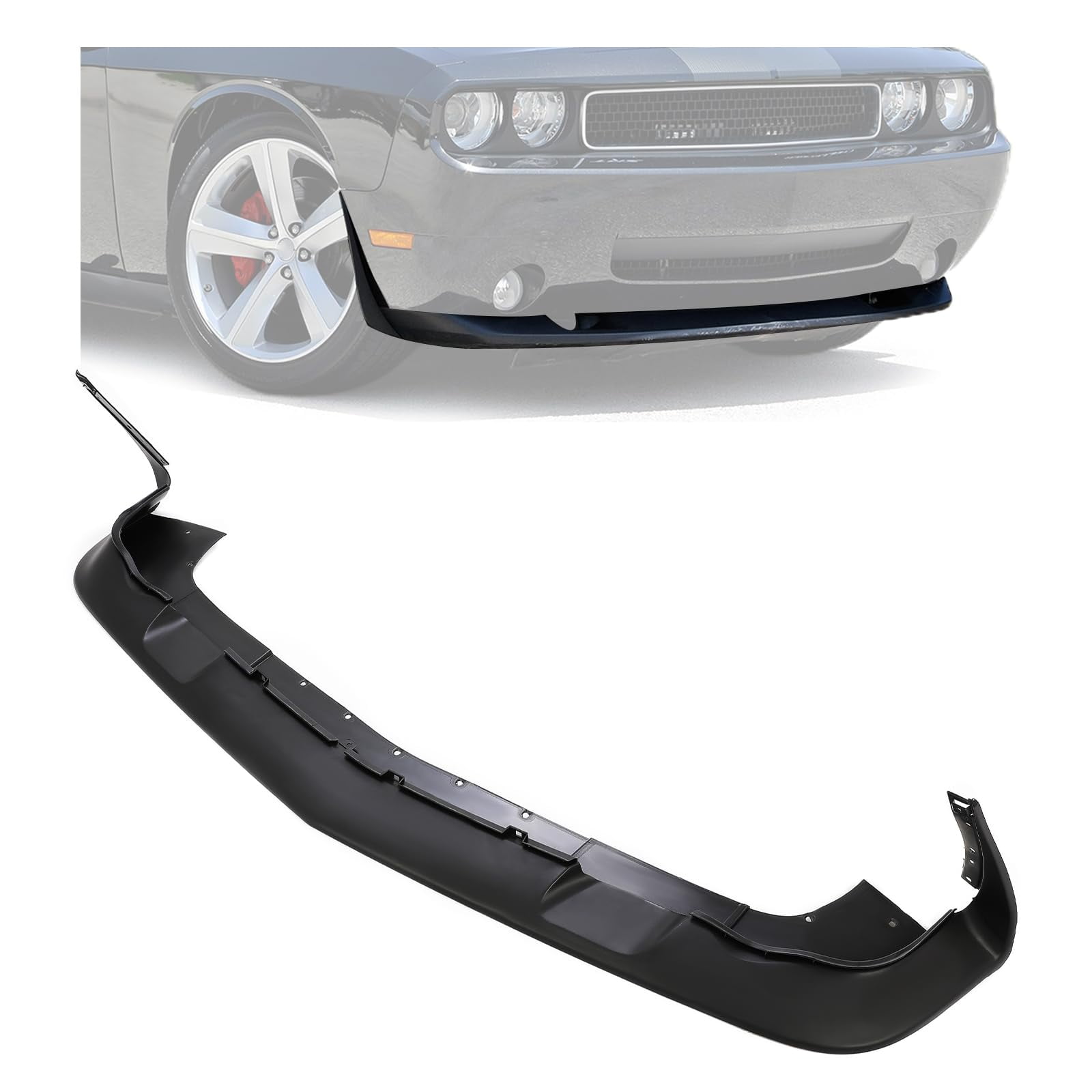 Kojem Front Bumper Lip for 2008-2014 Dodge Challenger Replaces CH1095121 68109837AA Spoiler Splitter Body Kit PP Plastic Black