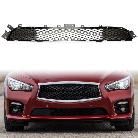 Kojem Front Bumper Lower Radiator Grille Mesh Grill for 2014 2015 2016 2017 Infiniti Q50 Sport