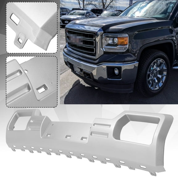 Kojem Front Bumper Protection Mid-Section Skid Plate Lower Cover for 2014 2015 GMC Sierra 1500 Chrome/Silvery Replace 22902312
