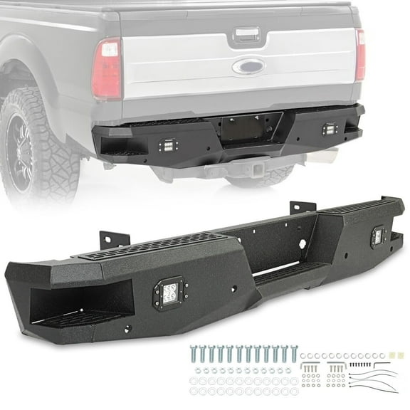 Kojem Front Bumper Rear bumper for 2008 2009 2010 Ford F250 F350 Super Duty Steel Black