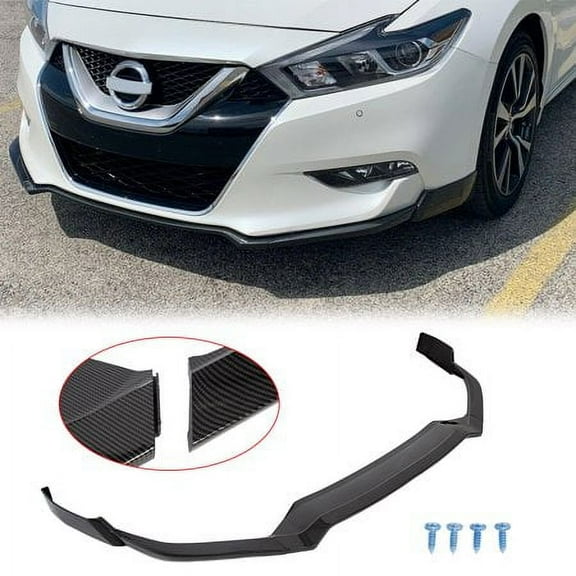 Kojem Front Bumper Splitter Splitter Body Kit Carbon Fiber Style Lip for 2016 2017 Nissan Maxima 4Dr Sedan