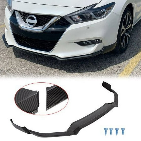 Kojem Front Bumper Splitter Splitter Body Kit Carbon Fiber Style Lip for 2016 2017 Nissan Maxima 4Dr Sedan
