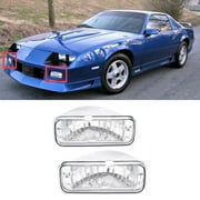 Kojem Front Bumper Turn Signal Light Assembly for 1985-1992 Chevy Camaro Clear Lens 2PCS