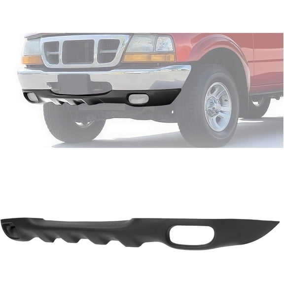 Kojem Front Bumper Valance Compatible with 1998-2000 Ford Ranger EV 1998-2000 Ford Ranger XL Styleside 1998-2000 Ford Ranger XLT Styleside With Fog Light Holes;Without Tow Hook Holes