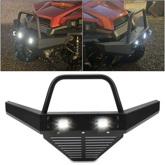 Kojem Front Bumper Winch Bumper w/LED Lights Compatible with 2010-2021 Polaris Ranger 400 500 800 Mid Size Ranger 570 Full Size/Mid Size