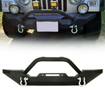 Kojem Front Bumper Winch for 1986-2006 Jeep Wrangler TJ YJ with D-rings Black