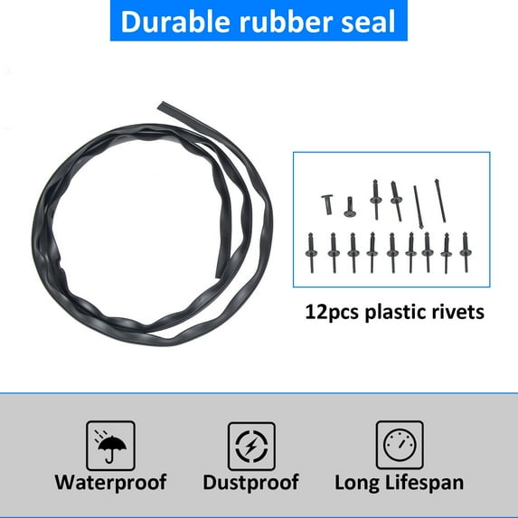 Kojem Front Fascia Bumper Hood Seal Waterproof with Rivets Compatible with 2008-2017 Dodge Challenger - Replace for 68051392AA