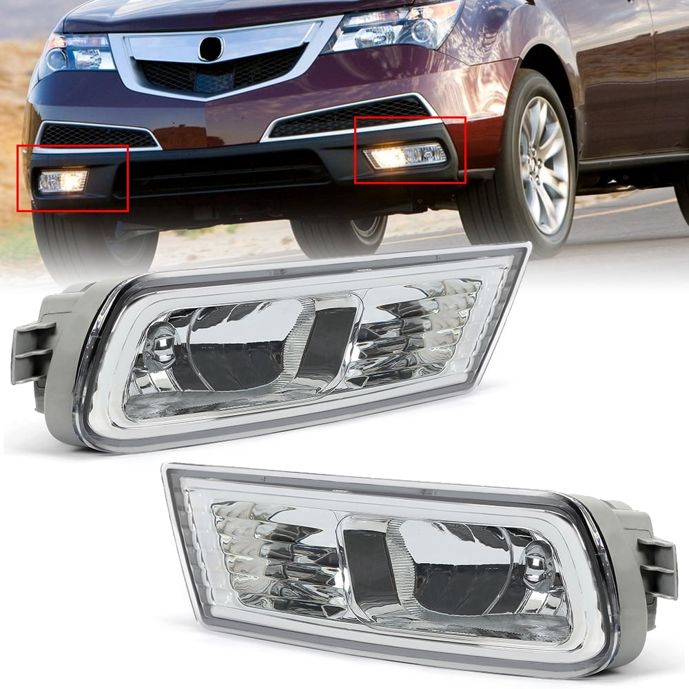 Kojem Front Fog Light Lamp Assembly W/o Bulbs LH RH Pair Compatible with 2010-2013 Acura MDX Replacement for AC2594101 AC2595101 (Driver Side & Passenger Side)