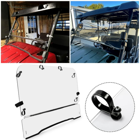 Kojem Front Folding Windshield for 2009-2023 Kawasaki Mule 4000 4010 Trans 4X4 Shield 1/4" Polycarbonate Thickened