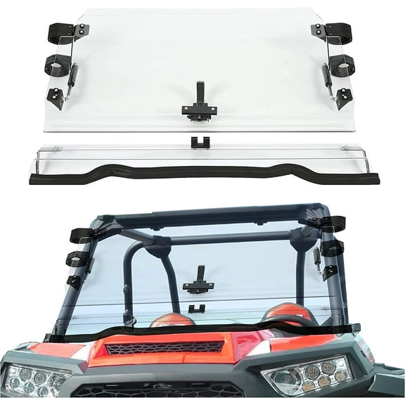 Kojem Front Full Fold Down Windshield Clear for 14 15 16 17 18 Polaris RZR XP 1000 Scratch Resistant