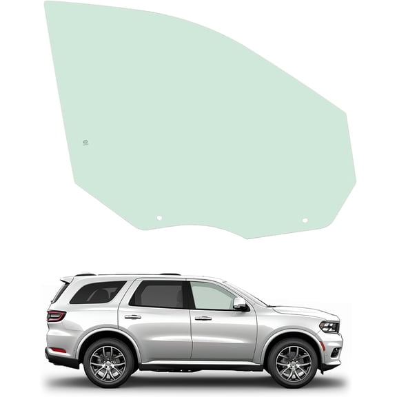 Kojem Front Right Door Window Glass for 2011-2023 Dodge Durango & 2011-2022 Jeep Grand Cherokee WK 4 Door Utility Light Green Tempered Glass - Passenger Side