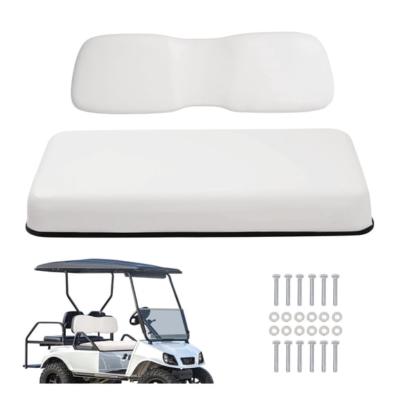 Kojem Front Seat Bottom & Seat Backrest for 2001-2012 Club Car DS Golf Cart Seat Bottom Cushion and Seat Back Cushion Plastic Foam Wood