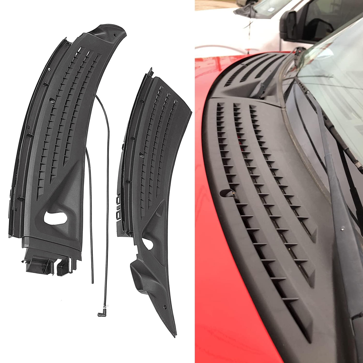 Kojem Front Windshield Wiper Cowl Panel Vents Set w/Seals Fits 2009