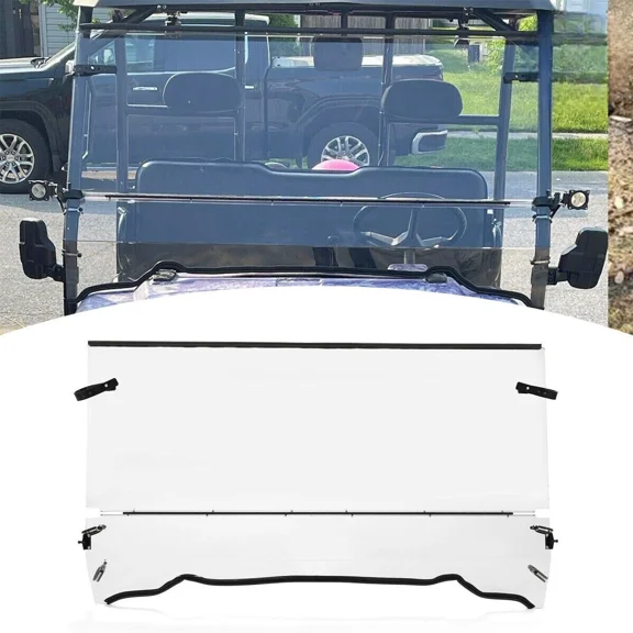 Kojem Front Windshield for 2001-2008 Polaris Ranger 500 700/Crew XP 700 Clear Folding Windscreen