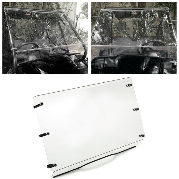 Kojem Full Windshield Front Clear Vented 3/16" Windscreen for 2015 2016 2017 2018 2019 2020 2021 Honda Pioneer 500