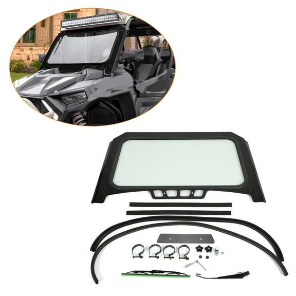 Kojem Full Windshield for 2019-2023 Polaris RZR XP 1000 RZR XP 4 1000 Full Glass Black Aluminum