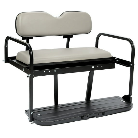 Kojem Golf Cart Flip Folding Rear Back Seat Kit for EZGO Marathon Pre-1994 Off-White