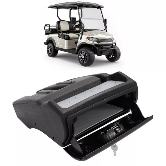 Kojem Golf Cart Locking Glover Box for 2011-UP Club Car Precedent 2017-Up Club Car Onward Tempo Black Glove Box W/Lock