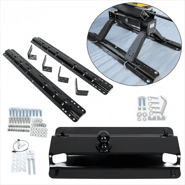 Kojem Gooseneck Ball Plate for 5th Wheel Rails Gooseneck Adapter Trailer Hitch w/ Rails