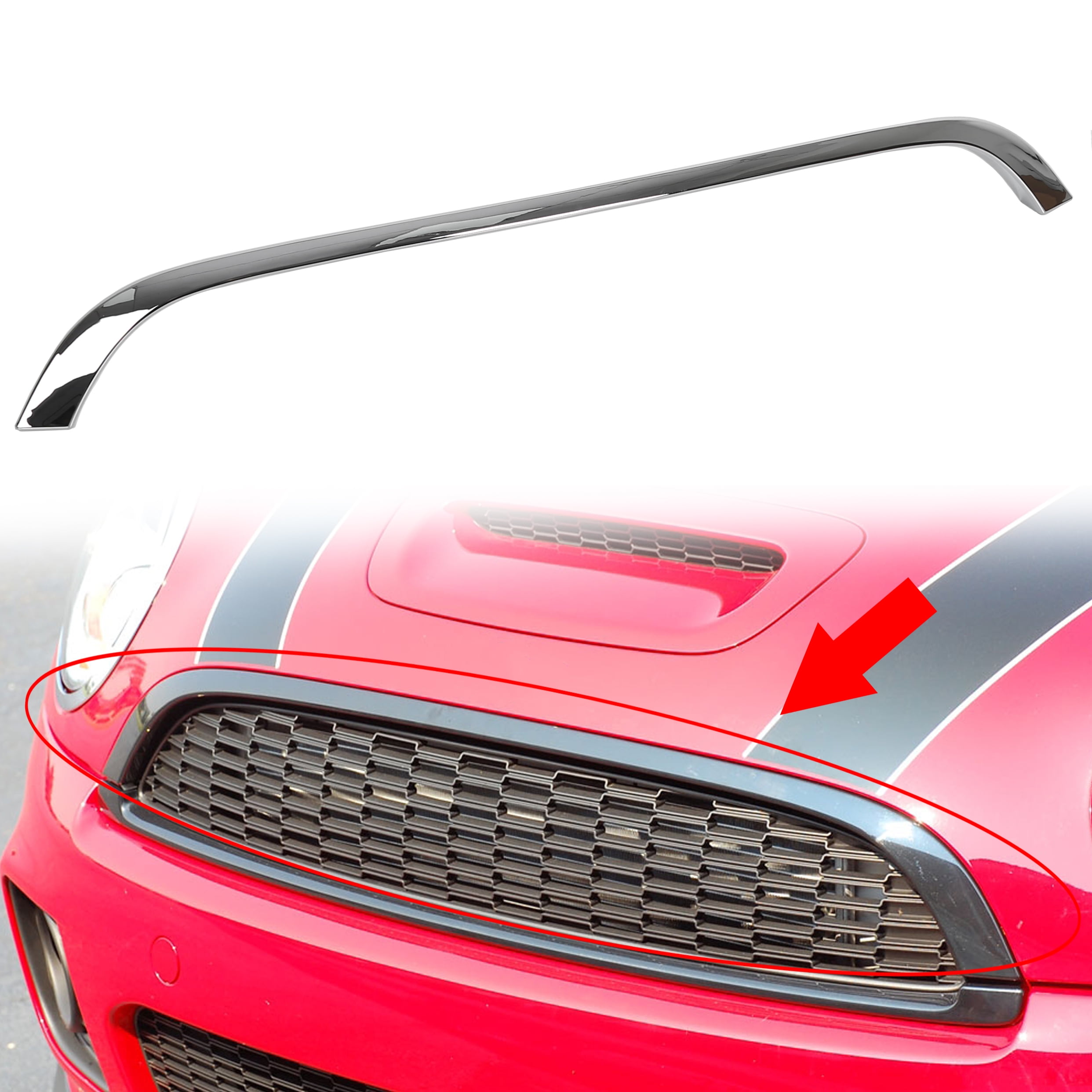 Mini cooper upper 2024 grille trim chrome