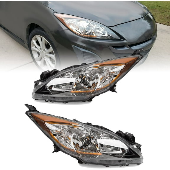 Kojem Halogen Headlight Headlamps Amber Lens for Mazda 3 Hatchback / Sedan 2010 2011 2012 2013 MA2518130 MA2519130