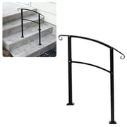 Kojem HandRail for 2-3 Step Outdoor Stair Railing Handrails Kit Steel Porch Railing Transitional Handrails