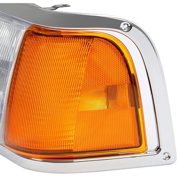 Kojem Headlight Compatible with Peterbilt 375 385 Halogen Headlamps Clear Lensamber Lens Driver Side