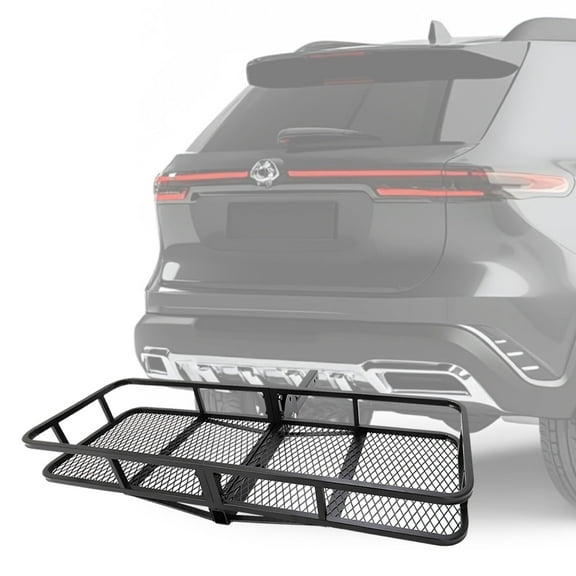 Kojem Hitch Cargo Carrier Rack 60"x21"x6" for 2"x2" Hitch Receiver Van SUV Truck Trailer 550lbs Folding Rear Luggage Basket Hitch Mount Cargo Rack