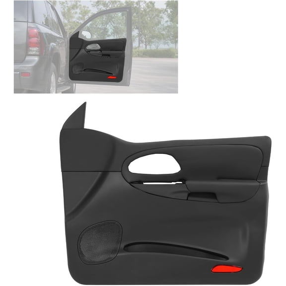 Kojem Inner Door Panel Plastic Artificial Leather Foam Painted Textured Black Compatible with 2002-2009 Chevrolet Trailblazer