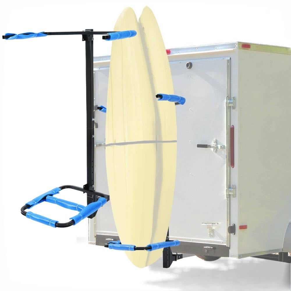 Kojem Kayak Rack Hitch Mount Standing Kayak Carrier Fit up to 12'' Kayaks for RV Camper Trailer SUV vertical upright Perpendicular to the ground