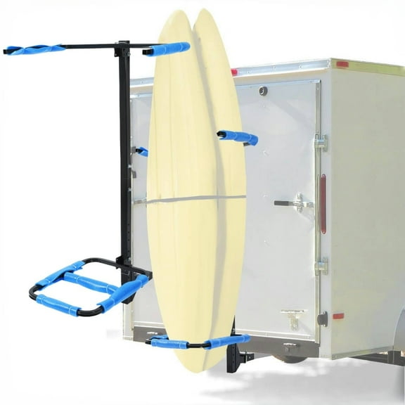 Kojem Kayak Rack Hitch Mount Standing Kayak Carrier Fit up to 12'' Kayaks for RV Camper Trailer SUV vertical upright Perpendicular to the ground