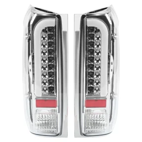 Kojem LED Tail Light Assembly for 1990-1997 Ford F150/250/350/Bronco/Super Duty Compatible with Styleside Models LED Tube Bar 3D Brake Light Lamps Pair - Clear Lens