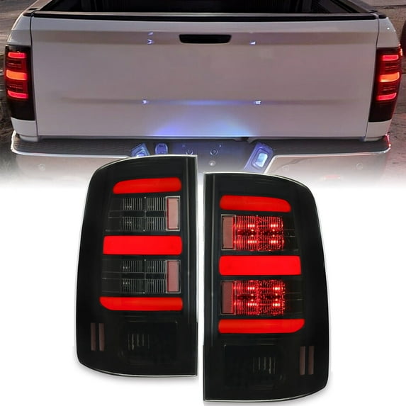 Kojem LED Tail Lights Taillight Tail Lamp Brake Light Compatible with 2009-2018 Ram 1500 2010-2018 Ram 2500 3500(Smoked Lens+Black Housing)