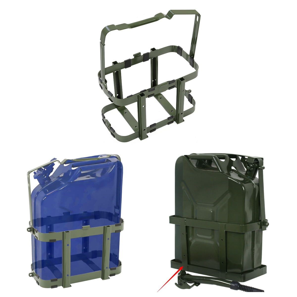 Kojem Easy Mountable Steel Portable Gas Can Holder Rack for 5 Gallon ...