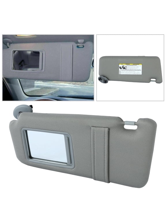 Left Driver Side Sun Visor for Toyota Camry and Camry Hybrid 2007-2011, 15" x 6", Gray