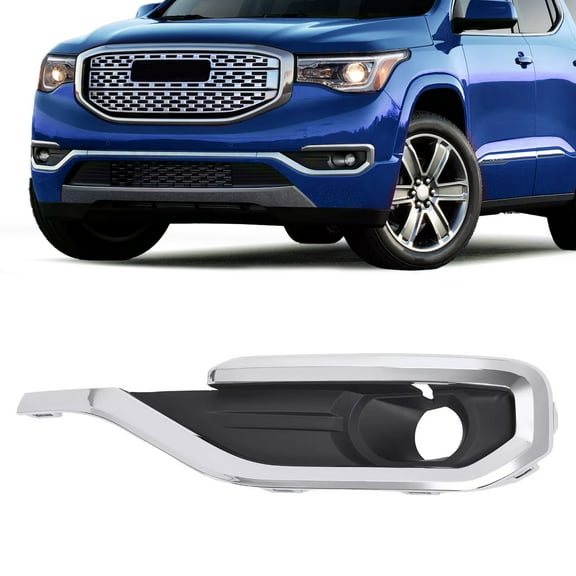 Kojem Left Fog Light Bezel for 2017-2019 GMC Acadia Denali Replacement for GM1038209 84547769 Front Bumper Driving Fog Lamps Cover Trim Driver Side