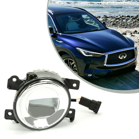 Kojem Left Fog Light Compatible with 2014-2020 Infiniti Q50 QX50 Q60 QX60 QX80 Front Bumper Mounted Fog Lamp LH W/o Bulb (Driver Side)