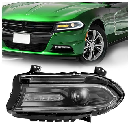 Kojem Left Headlight Assembly For 2015-2023 Dodge Charger Replacement for 68214397AB 68294431AF Driver Side