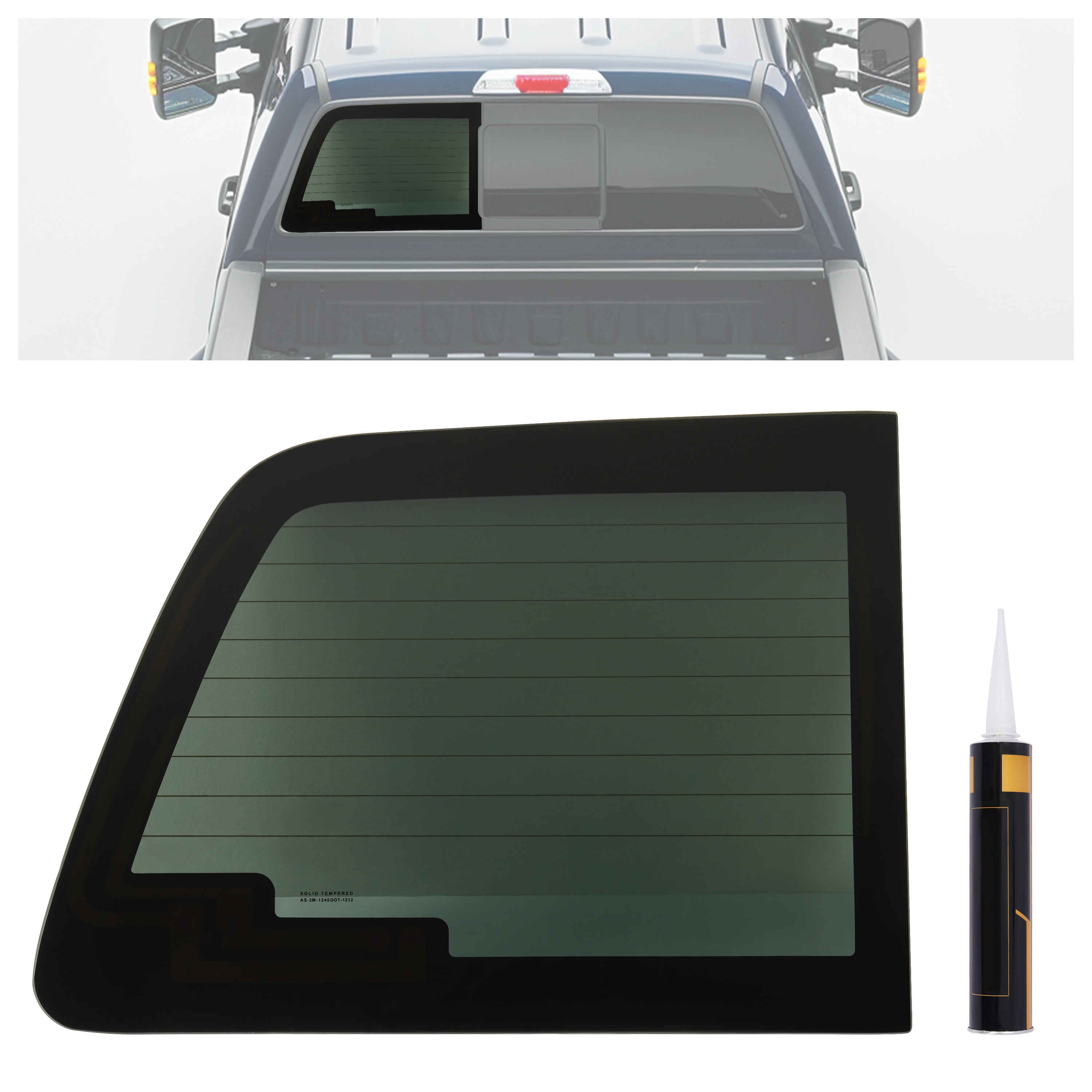 Kojem Left Rear Window Sliding Glass for 2011-2016 Ford F250 F350 w ...
