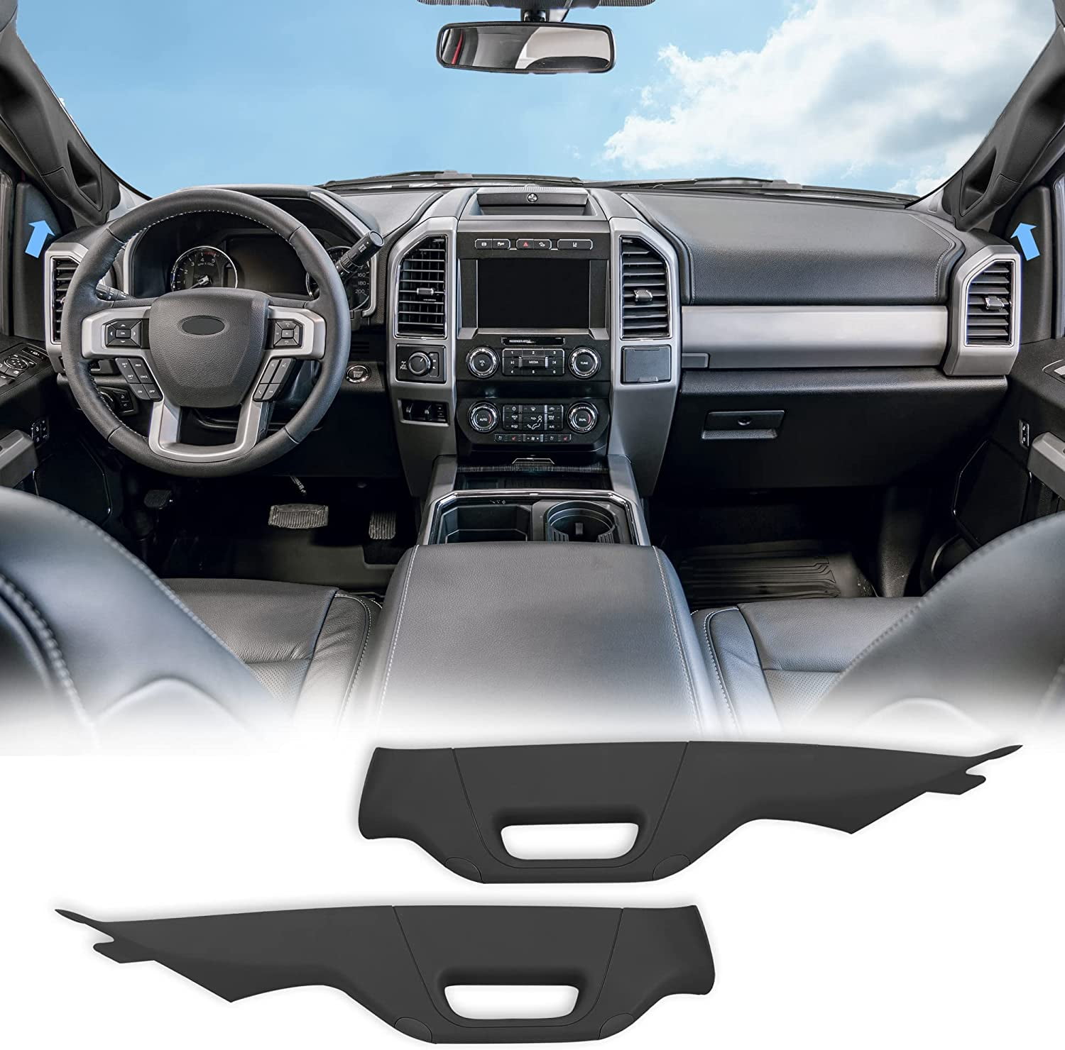 Textured Black Interior Door Pull Handle Trim Set For Ford Escape 2013-2019 - Left & Right Side Armrest Handles