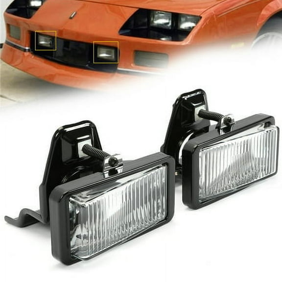 Kojem Left Right Bumper Fog Lights Lamp Clear Lens Fits 1985-1992 Camaro IROC-Z Z28