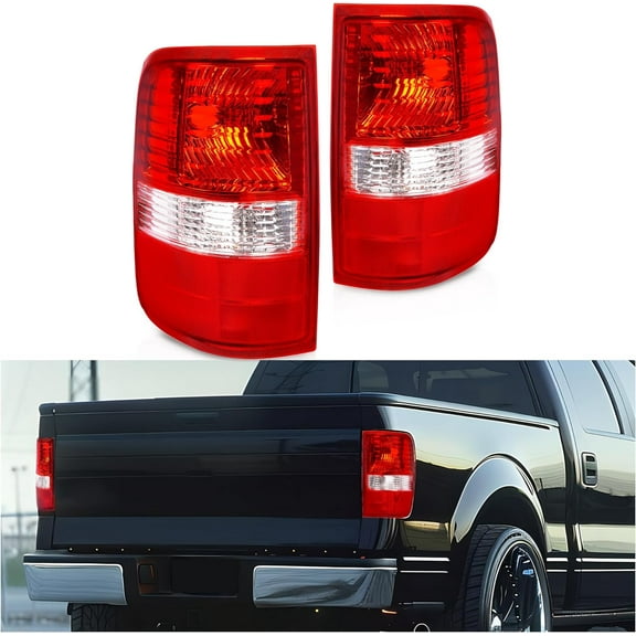 Kojem Left & Right Side Taillight for 2004-2008 Ford F150 F-150 Replacement for FO2801182 Halogen Tail Light Rear Brake Lamp