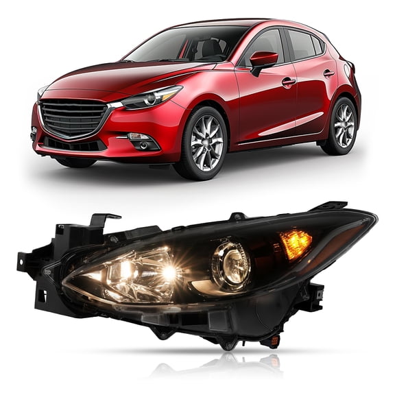 Kojem Left Side LED Turn Signal Projector Headlight Headlamp for Mazda 3 2014-2016