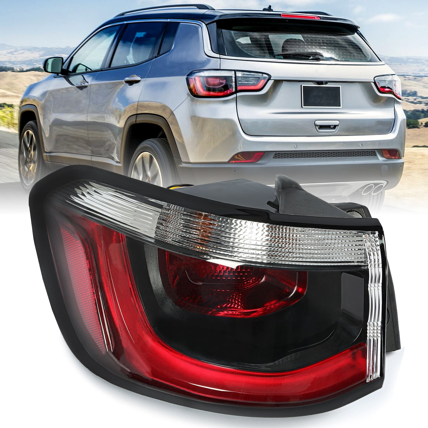 Kojem Left Tail Light for 2017-2020 Jeep Compass Rear Taillight
