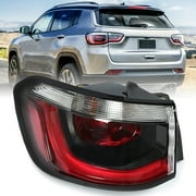 Kojem Left Tail Light for 2017-2020 Jeep Compass Rear Taillight Brake Lamp W/ Blub Replacement for CH2804115, CH2805115, 55112838AC, 55112839AC Driver Side