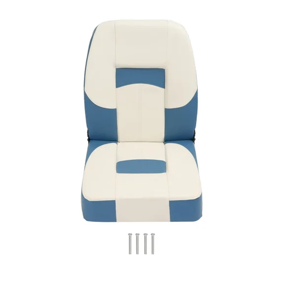 Kojem Low Back Folding Fishing Boat Seat Captain Chair for Universal w/ Install Kit